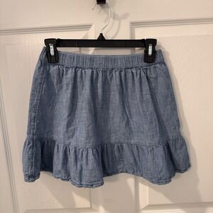 VINEYARD VINES Blue Denim Skirt Girls‎ Size L ( 14 ) Ruffle Country Western